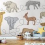 Abstract Animal Line Art Wallpaper Mural