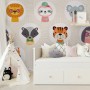 Kids Cute Safari Animals Pattern Wallpaper Mural