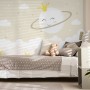 Nursery Soft Moon with White Cloud in the  Sky Wallpaper Mural