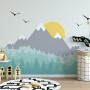 Kids Mountain Landscape with Trees Wallpaper Mural