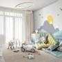 Kids Mountain Landscape with Trees Wallpaper Mural