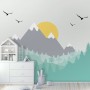 Kids Mountain Landscape with Trees Wallpaper Mural