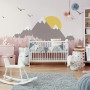 Kids Mountain Landscape with Trees Wallpaper Mural