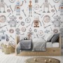 Kids Watercolor Robot Wallpaper Mural