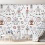 Kids Watercolor Robot Wallpaper Mural