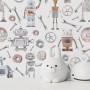 Kids Watercolor Robot Wallpaper Mural