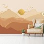 Gold Look Landscape Sunrise Sunset Wallpaper Mural