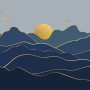 Gold Look Landscape Sunrise Sunset Wallpaper Mural