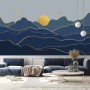Gold Look Landscape Sunrise Sunset Wallpaper Mural