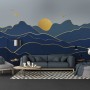 Gold Look Landscape Sunrise Sunset Wallpaper Mural