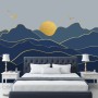 Gold Look Landscape Sunrise Sunset Wallpaper Mural