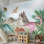 Cute Colorful World of the Dinosaurs Wallpaper Mural