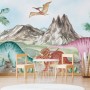 Cute Colorful World of the Dinosaurs Wallpaper Mural