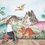 Cute Colorful World of the Dinosaurs Wallpaper Mural