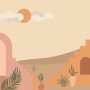 Abstract Desert Art with Stairs Wallpaper Mural