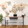 Political World Map with Country Flags Wallpaper Mural