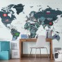 Political World Map with Country Flags Wallpaper Mural