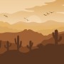 Monochrome Desert Landscape Wallpaper Mural