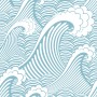 Kids Ocean Wave Pattern Wallpaper Mural