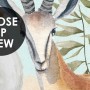 Watercolor Safari Animals in Forest Wallpaper Mural