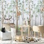 Nursery Cute Animals in the Forest Watercolor Kids Wallpaper Murals