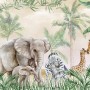Kids Safari Animals with Cub Wallpaper Mural