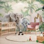 Kids Safari Animals with Cub Wallpaper Mural
