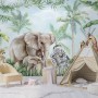 Kids Safari Animals with Cub Wallpaper Mural