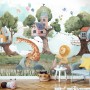 Kids Forest Animals with Treehouse Wallpaper Mural