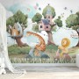 Kids Forest Animals with Treehouse Wallpaper Mural