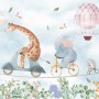 Kids Cycling Riding Cute Animals Wallpaper Mural