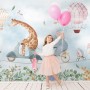 Kids Cycling Riding Cute Animals Wallpaper Mural
