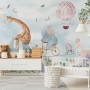 Kids Cycling Riding Cute Animals Wallpaper Mural