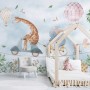 Kids Cycling Riding Cute Animals Wallpaper Mural