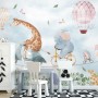 Kids Cycling Riding Cute Animals Wallpaper Mural