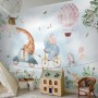 Kids Cycling Riding Cute Animals Wallpaper Mural