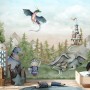 Kids Dragons Fairytale Cute Prince and Princess Wallpaper Mural