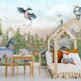 Kids Dragons Fairytale Cute Prince and Princess Wallpaper Mural