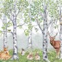 Kids Woodland Animals in the Forest Wallpaper Mural