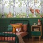 Kids Woodland Animals in the Forest Wallpaper Mural