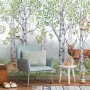 Kids Woodland Animals in the Forest Wallpaper Mural