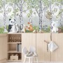 Kids Woodland Animals in the Forest Wallpaper Mural