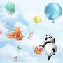Cute Flying Panda & Animals Kids Nursery Wallpaper Mural