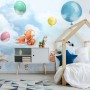Cute Flying Panda & Animals Kids Nursery Wallpaper Mural