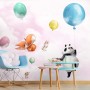 Cute Flying Panda & Animals Kids Nursery Wallpaper Mural