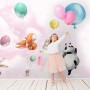 Cute Flying Panda & Animals Kids Nursery Wallpaper Mural