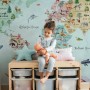 Kids Watercolor World Map Wallpaper Mural