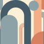 Geometric Arch with Shapes Wallpaper Mural