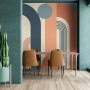 Geometric Arch with Shapes Wallpaper Mural