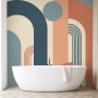 Geometric Arch with Shapes Wallpaper Mural